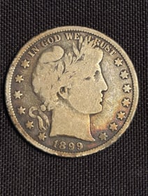 1899 Barber Half Dollar (90% Silver) 1.2"