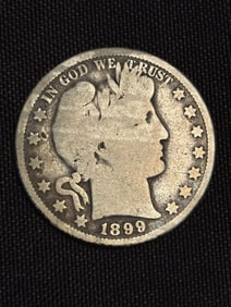 1899 Barber Half Dollar (90% Silver) 1.2"