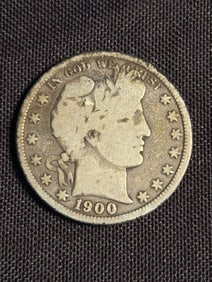 1900 Barber Half Dollar (90% Silver) 1.2"