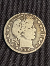 1900 Barber Half Dollar (90% Silver) 1.2"