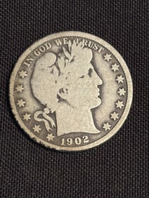 1902 Barber Half Dollar (90% Silver) 1.2"