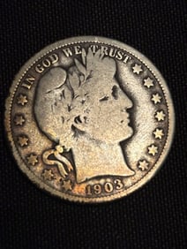 1903 Barber Half Dollar (90% Silver) 1.2"