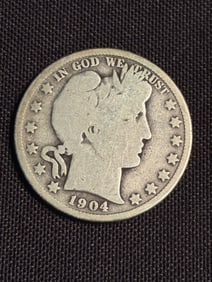 1904 Barber Half Dollar (90% Silver) 1.2"