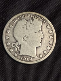 1904 Barber Half Dollar (90% Silver) 1.2"