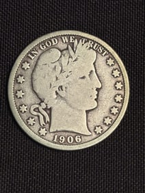 1906 Barber Half Dollar (90% Silver) 1.2"