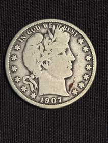 1907 Barber Half Dollar (90% Silver) 1.2"