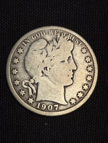 1907 Barber Half Dollar (90% Silver) 1.2"