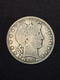 1907 Barber Half Dollar (90% Silver) 1.2"
