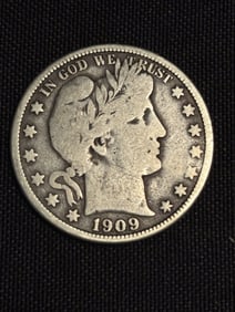 1909 Barber Half Dollar (90% Silver) 1.2"