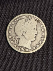 1909 Barber Half Dollar (90% Silver) 1.2"