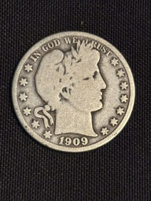 1909 Barber Half Dollar (90% Silver) 1.2"