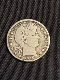 1910 Barber Half Dollar (90% Silver) 1.2"