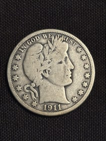1911 Barber Half Dollar (90% Silver) 1.2"