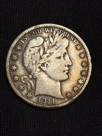 1911 Barber Half Dollar (90% Silver) 1.2"
