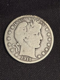 1911 Barber Half Dollar (90% Silver) 1.2"