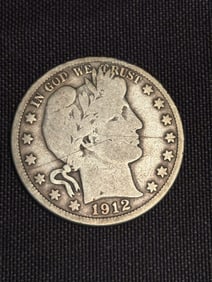 1912 Barber Half Dollar (90% Silver) 1.2"