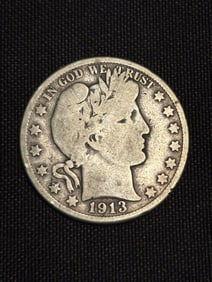 1913 Barber Half Dollar (90% Silver) 1.2"
