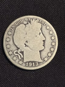 1913 Barber Half Dollar (90% Silver) 1.2"