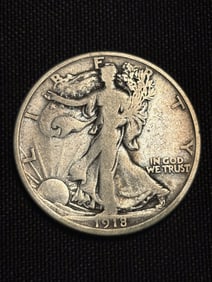1918 Walking Liberty Half Dollar (90% Silver) 1.2"