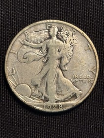 1928 Walking Liberty Half Dollar (90% Silver) 1.2"
