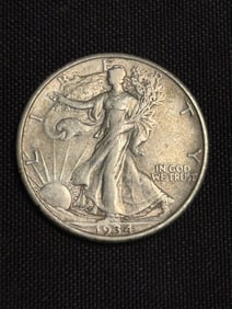 1934 Walking Liberty Half Dollar (90% Silver) 1.2"