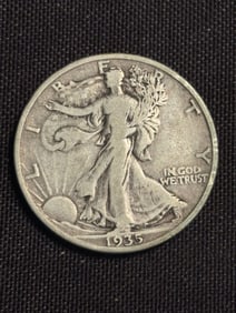 1935 Walking Liberty Half Dollar (90% Silver) 1.2"