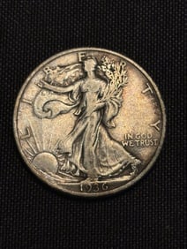 1936 Walking Liberty Half Dollar (90% Silver) 1.2"