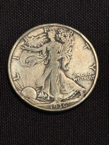 1936 Walking Liberty Half Dollar (90% Silver) 1.2"