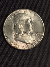1949 Franklin Half Dollar (90% Silver) 1.2"