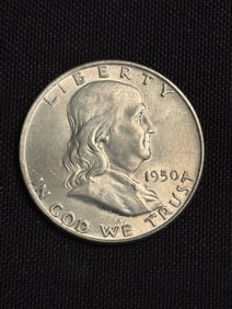 1950 Franklin Half Dollar (90% Silver) 1.2"