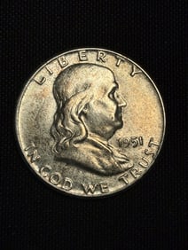 1951 Franklin Half Dollar (90% Silver) 1.2"