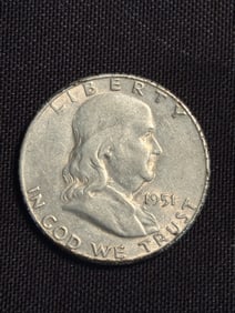 1951 Franklin Half Dollar (90% Silver) 1.2"