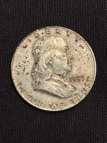 1953 Franklin Half Dollar (90% Silver) 1.2"