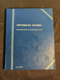 Jefferson Nickel Collection Starting 1938 (Not Complete) 6"X8"