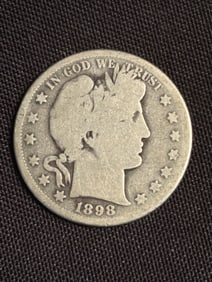 1898-S Barber Half Dollar (90% Silver) 1.2"