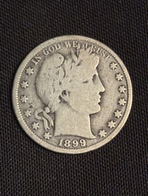 1899 Barber Half Dollar (90% Silver) 1.2"