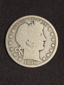 1906-D Barber Half Dollar (90% Silver) 1.2"