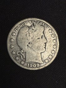 1909-S Barber Half Dollar (90% Silver) 1.2"