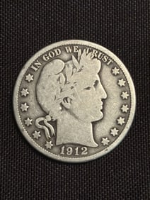1912 Barber Half Dollar (90% Silver) 1.2"