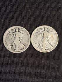 1917S - 1918D Walking Liberty Half Dollars (90% Silver) 1.2"
