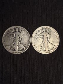 1935D - 1936S Walking Liberty Half Dollars (90% Silver) 1.2"