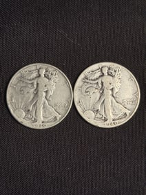 1940 - 1940 Walking Liberty Half Dollars (90% Silver) 1.2"