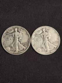 1942D - 1943 Walking Liberty Half Dollars (90% Silver) 1.2"