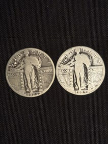 1926 - 1927 Standing Liberty Quarters (90% Silver) 1"