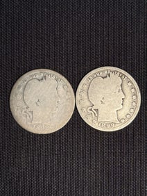1898 - 1899 Barber Half Dollars (90% Silver) 1.2"