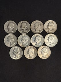 (11) 1936-1964 Washington Head Quarters (90% Silver) .95"