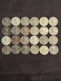 (24) 1943 Steel Lincoln Cents "War Pennies" .75"