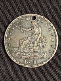 1878 United States Trade Dollar (90% Silver) 1.5"