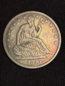 1843 Seated Liberty Half Dollar (90% Silver) 1.2"