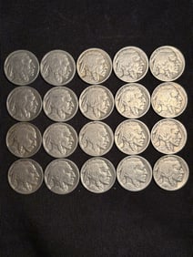 (20) 1924-1937 Buffalo Nickels .8"